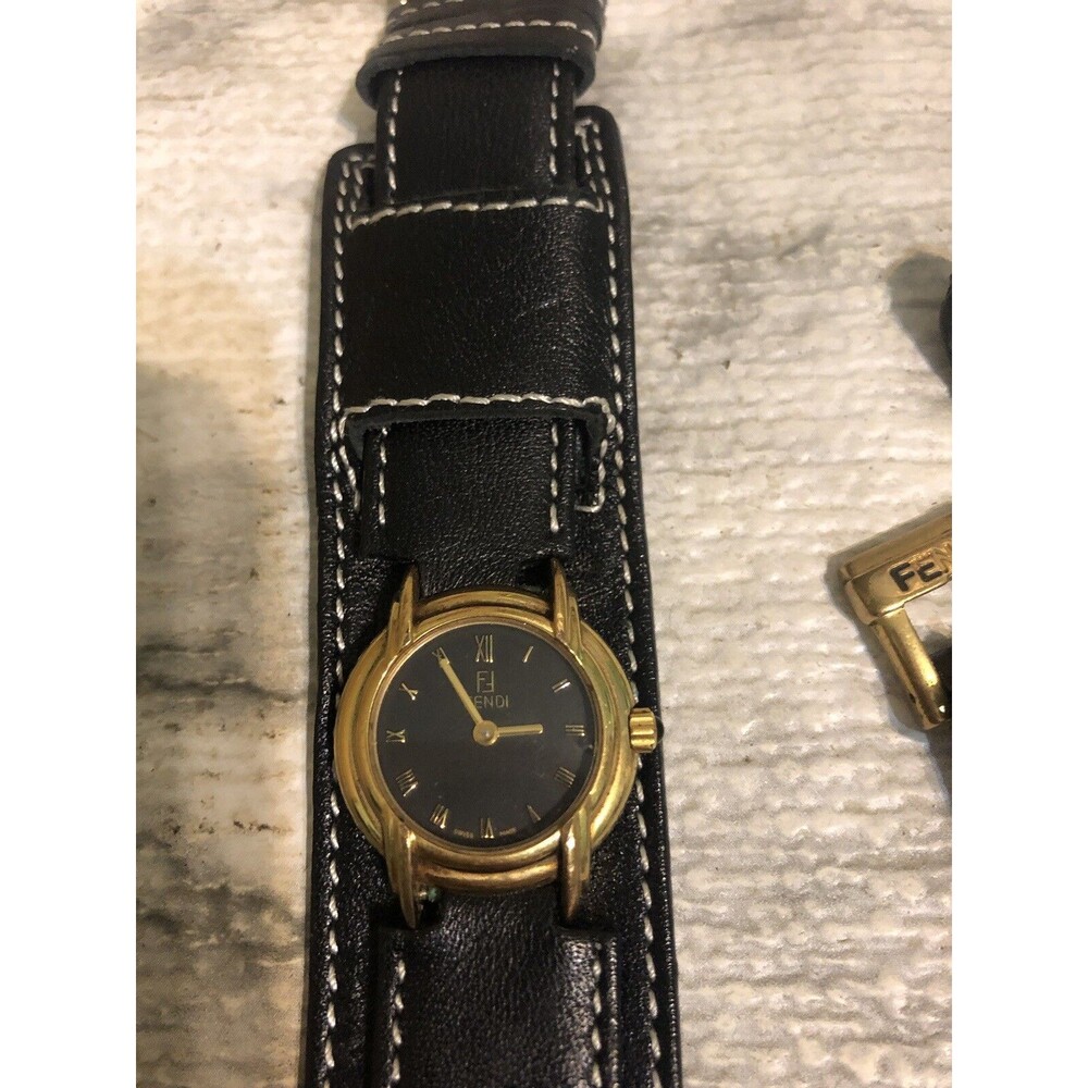 Fendi Watch Women's Black Face *AUTHENTIC* Working- Not Original Band! - Picture 2 of 7